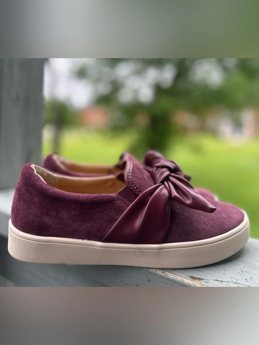 REVITALIGN 7B Orthotic Suede Slip-On Barbados Bow Shoe Wine Port Royale Flat